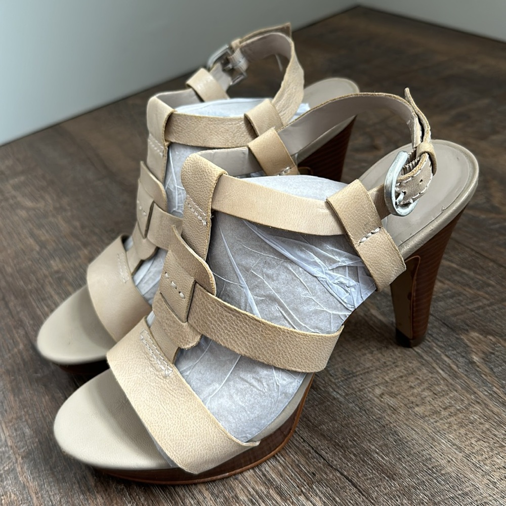 Franco Sarto Cream Heels